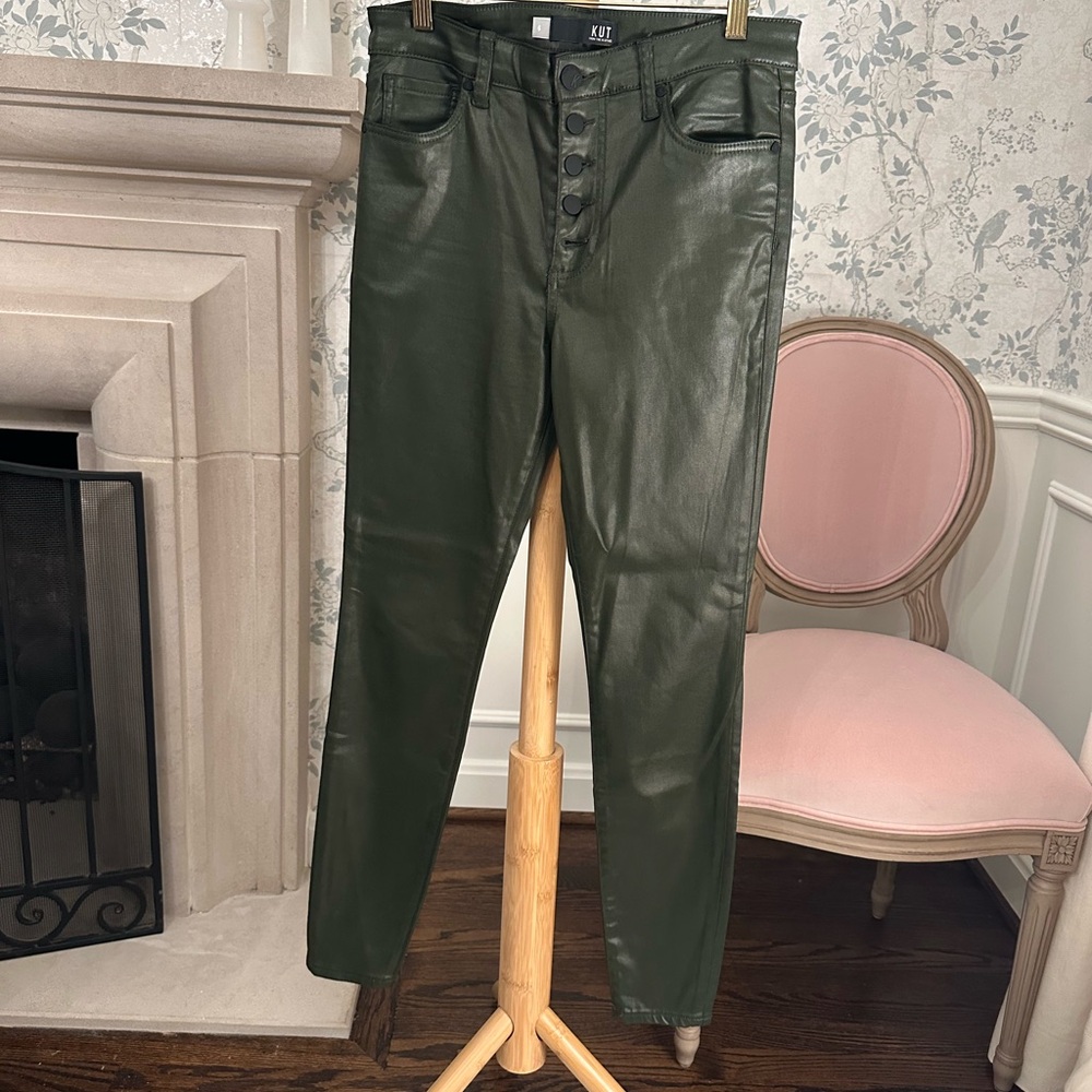 Kut from the Kloth Olive Faux Leather Pants